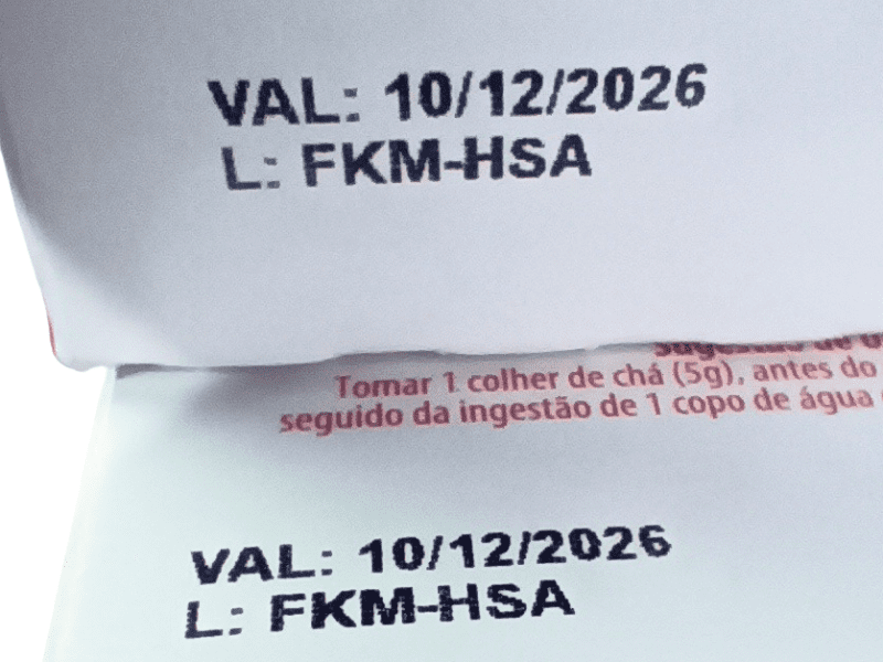 Impressão de validade e lote em embalagem flexível com a HSAJET MCX Codificação de validade e lote com alta nitidez em embalagem flexível, realizada pela impressora industrial HSAJET MCX